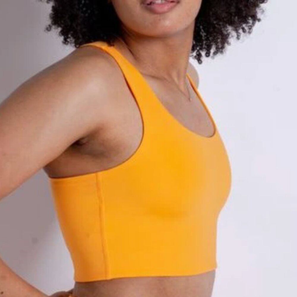 Girlfriend Collective Compressive Paloma Bra L Orange Zest